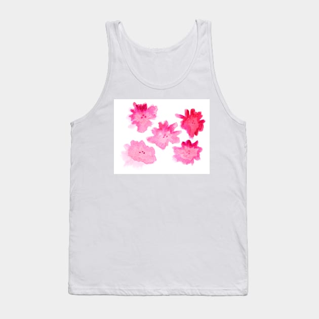 Watercolor flowers pink. Art decoration, sketch. Illustration hand drawn modern Tank Top by grafinya